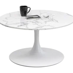 KARE Design Meubles>Table basse Schickeria Marbre blanc Ø80cm