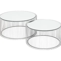 KARE Design Meubles>Table basse Wire argenté (2/Set)