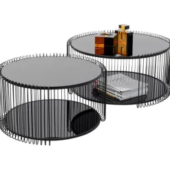 KARE Design Meubles>Table basse Wire Double noir (2/Set)