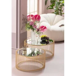 KARE Design Meubles>Table basse Wire laiton (2/Set)