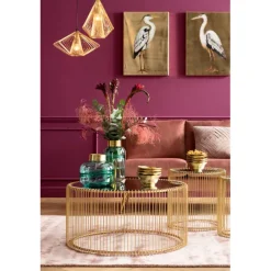 KARE Design Meubles>Table basse Wire Uno laiton Ø80cm