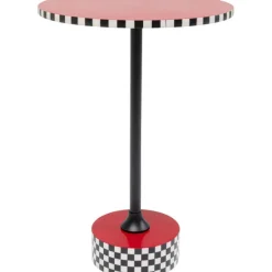 KARE Design Meubles>Table d appoint Domero Checkers rouge Ø40cm