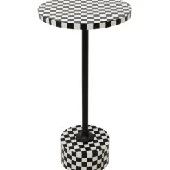 KARE Design Meubles>Table d appoint Domero Chess noir blanc Ø25cm