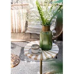 KARE Design Meubles>Table d appoint Domero Cirque laiton blanc Ø40cm