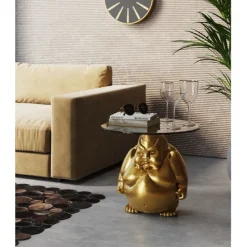 KARE Design Meubles>Table d appoint Monk doré Ø54cm