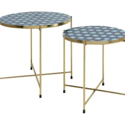 KARE Design Meubles>Table d apppoint Priya bleu (2/set)