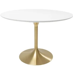 KARE Design Meubles>Table Invitation blanc-laiton Ø120cm
