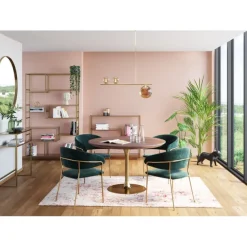 KARE Design Meubles>Table Invitation noyer-laiton Ø90cm