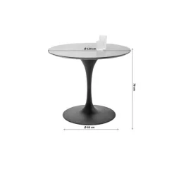 KARE Design Meubles>Table Invitation set noyer - zinc Ø120cm