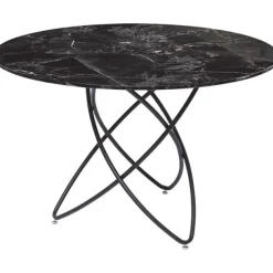 KARE Design Meubles>Table Molekular noir -verre look marbre Ø120cm