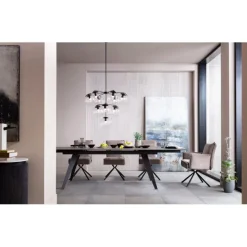 KARE Design Meubles>Table à rallonges Amsterdam foncé 200/45+45)x100cm