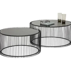 KARE Design Meubles>Tables basses Wire noir (set de 2)