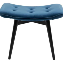 KARE Design Meubles>Tabouret Black Vicky velours bleu pétrole 59x37cm
