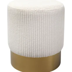 KARE Design Meubles>Tabouret Cherry Beige velours cotelé laiton Ø35cm