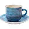 KARE Design Accessoires>Tasse à café Swirl bleu (2-parts)