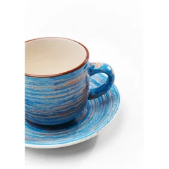 KARE Design Accessoires>Tasse à café Swirl bleu (2-parts)